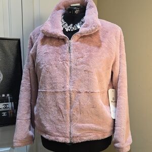 Nwt 1XL I BELIEVE Blush Pink Teddy Jacket